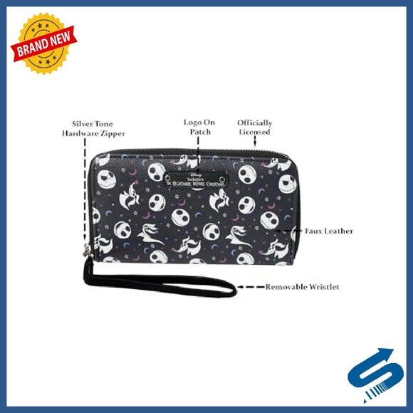 Faux Leather Zip Clutch Wallet Wristlet with Multiple Pockets
